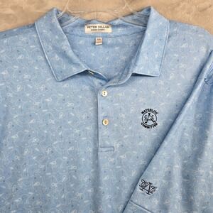 AUSTIN COUNTRY CLUB Peter Millar Summer Comfort Mens Polo 2XL Blue Nautical
